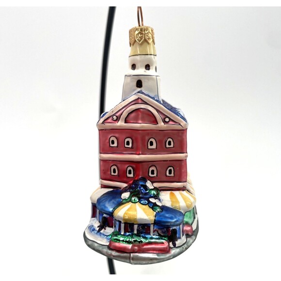 Landmark Creations Faneuil Hall Marketplace Boston Glass Ornament Hand Painted - Picture 4 of 13
